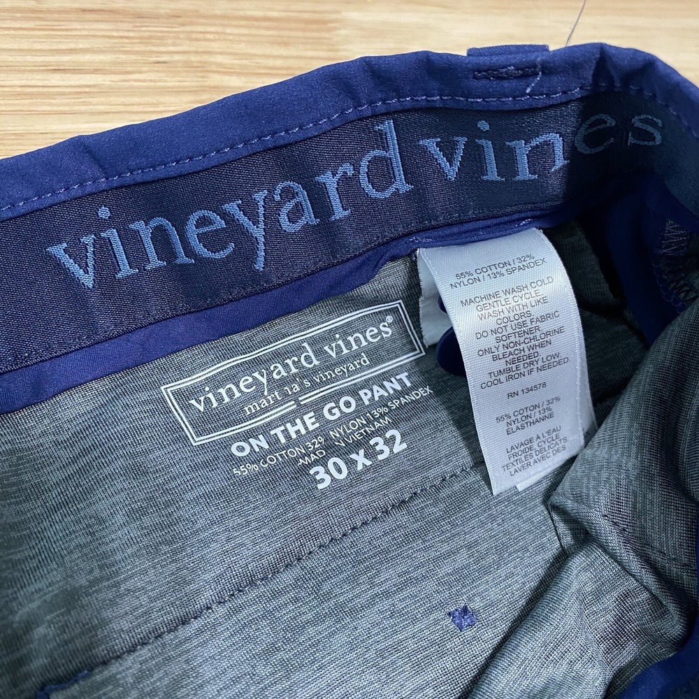Vineyard Vines Pants Men's 30x32 Chino Blue On the Go 5 Pocket Pants Stretch - Picture 10 of 12